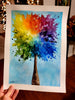 Vibrant Watercolor Trees