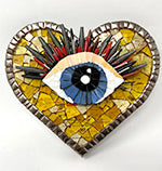 heart with eye mosaic art