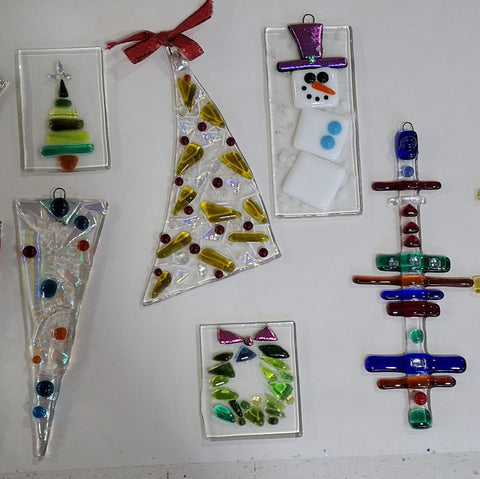 Fused Glass Holiday Ornaments